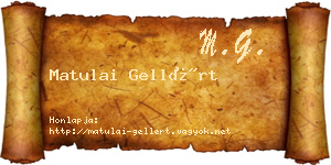 Matulai Gellért névjegykártya
